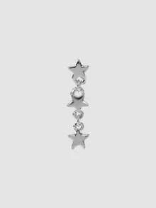 MortiRose 6pcs Minimalist Metal Black Drip Oil Star Hoop Earrings & Stud Earrings Set, Multi-Piece Earring Set For Party - Black Star - View 13