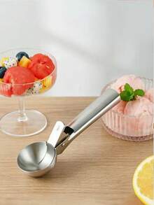 Madebyblanc 不鏽鋼冰淇淋勺，創意冰淇淋勺，回彈球挖球工具，冰淇淋勺，水果球挖球工具 - 銀色 - 查看 3