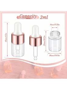31/51/80PCS,2Ml Mini Glass Drip Bottle, Transparent Essential Oil Bottle, Small Tincture Sample Container, Travel Perfume Liquid Bottle With Cover - View 3