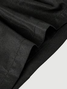 SHEIN MOD 大尺碼女款單肩素色口袋連身褲附腰帶 - 黑色 - 查看 6