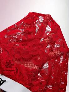 Amplova Women's Sexy 2pcs Set Contrast Lace Cropped Camisole Top And Shorts Club Night Red Summer - Multicolor - View 9
