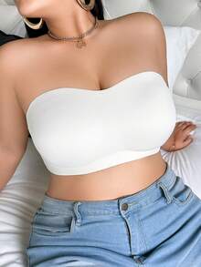 SHEIN 性感無肩帶大尺碼女款內衣 - 白色 - 查看 5