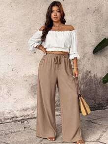 Breezaya Pantalones negros elegantes que combinan con todo. - Caqui - Ver 6