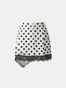 GlowEve Women's Spring/Summer New Lace Patchwork Elegant Gorgeous Skirt - Black and White - View 2