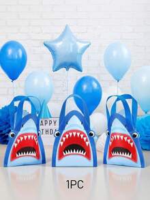 1/3/6 PCS For Business Shopping Retail Birthday Party Decoration Gift Wrapping Summer Fresh Storage Shopping Shark Shape Ocean Theme Non Woven Tote Bag Party Favor With Handle Gift Bag For Present Packaging - A - View 12