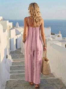 EMERY ROSE Mono de mujer a rayas de moda casual para primavera/verano - Multicolor - Ver 2