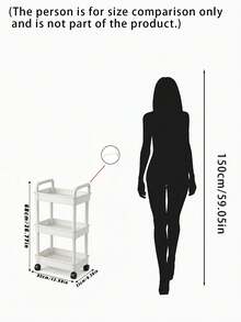 1 pieza Carrito de utilidad con ruedas de 3 niveles con asa - Estantes de almacenamiento móviles para organización de cocina & baño, Carrito de aperitivos móvil con estante de drenaje, Organizador de piso multifuncional para fiesta & lavandería - Multicolor - Ver 5