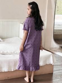 Dazy Kids 青少年女孩日常舒适秋季家居服 - 紫色 - 查看 2