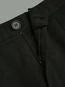 SHEIN Sweetro 3件組休閒通勤運動簡約百搭日常直筒寬腿長版西裝褲 - 彩色 - 查看 14