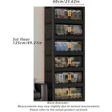 A 40Cm/15 Inches - 60Cm/23 Inches Wide Plastic Storage Cabinet, Small Folding Storage Box, Kitchen/Restaurant StorageCabinetFor Storing Utensils, KitchenStorageShelf, Home Living RoomToyStorage Cabinet, DrawerOrganizer, Kitchen DrawerStorageCabinet - Transparent Black - View 3