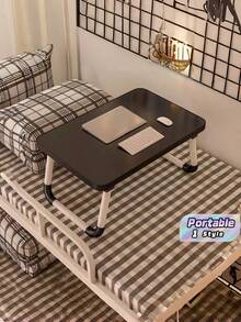 Portable Folding Bed Table, Multifunctional Laptop Desk With Cup Holder, Reading & Dining Tray For Bed Use - Multicolor - View 1
