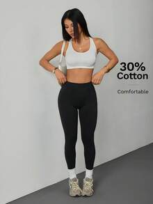SHEIN PETITE 2026 Casual Girlisim High Waist Comfortable Stretch Fabric Pants Suitable For Round Body Curves Compatible With Apple Shaped Body Summer Golf - Black - View 8