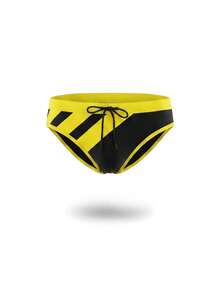DSELFIQUE Herren Zweiton Badeshorts mit Kordelzug, Hawaii-Stil, Herren Badehose, Jamaika Badebekleidung Herren, Urlaub - Gelb - Übersicht 4