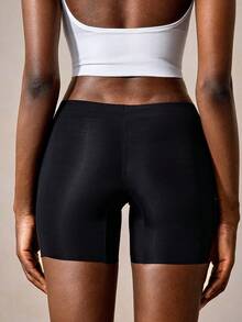 Veilyse Seamless Padded Hip Enhancing Shapewear Briefs For Women, Icy Silk Thin Panties With Fixed Water-Drop Foam Pads - Black - View 2