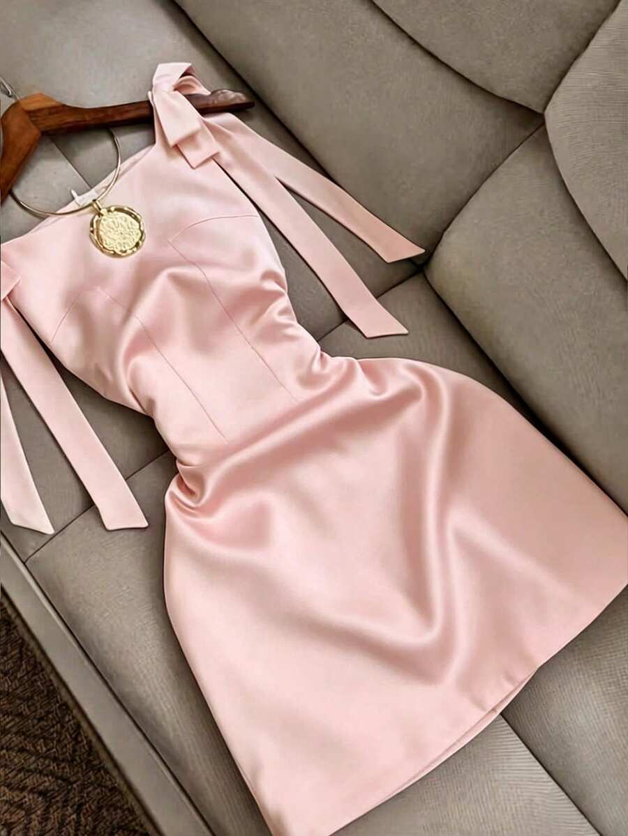 Women Short Dresses - Rusty Rose - View 1