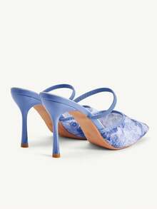 CUCCOO CHICEST Korean-Style Symphony Mesh Duo With High Heel Slippers Women's Summer Temperament Dating Shoes - Blue - View 11
