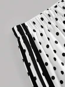Young Girl Wide Leg Pants, Daily Children's Clothing, Long Pants, Back To School Pants, Casual Loose Straight Leg Polka Dot Pants, Suitable For - Multicolor - View 4
