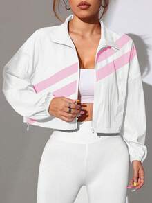 StreetHx Chaqueta deportiva con cremallera completa y dobladillo con cordón, adecuada para primavera y otoño - Multicolor - Ver 4