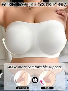 SHEIN 性感無肩帶大尺碼女款內衣 - 白色 - 查看 3