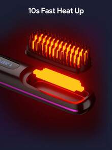 Teckwe Cordless Hair Straightener Brush, Portable Negative Ion Anti-Scald Straightening Comb With LCD Temperature Display For Travel Home Hair Styling - Multicolor - View 4