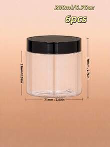 6pcs Plastic Wide-Mouth Bottles Sub-Packaging Storage Cans Manicure Accessories Transparent High-Quality Bottles Handmade Accessories Storage Classification Tools Studio Must-Have 200ml 250ml - Multicolor - View 8