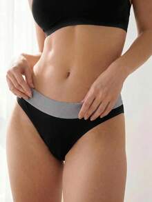 Liftille 5pcs/Set Women's Colorblock Bikini Briefs - Multicolor - View 3