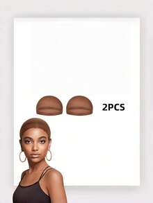 2 Packs Natural Skin Tone Breathable Invisible Wig Caps Unisex Elastic Mesh Hair Net For Cosplay Dance Party Performance DIY Wig Making Fits All Face Shapes - multicolor - View 3