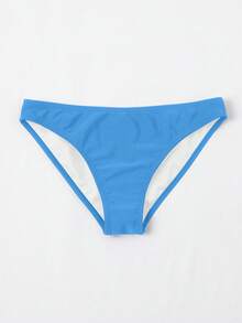 Swim Basics Women's Summer Beach Solid Color Casual Bikini Bottoms - Breezy Blue - View 3