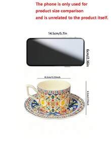 1 Set Ceramic Coffee Cup With Saucer, Lemon Pattern Mug, Perfect Gift For Valentine's Day, Father's Day & Mother's Day, Multipurpose Cup For Coffee Milk Juice, Ideal For Home Restaurant Cafe Coffee Lovers - Multicolor - View 8