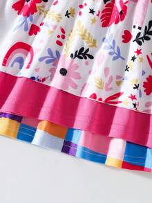 SHEIN 嬰幼兒(女童)洋裝，夏季新品，休閒可愛趣味風格，多件裝多色，無袖細肩帶修身貼身洋裝，滿版碎花印花搭配素色洋裝田園風，夏季多巴胺色系時尚可愛洋裝，柔軟舒適面料，日常時尚百搭風格，適合夏季度假、派對、聚會及其他場合，度假新品女童洋裝細節款，3件/包 - 彩色 - 查看 8