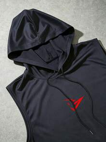 Gym Rark Men's Drawstring Hooded Casual Versatile Daily Travel Sports T-Shirt - Black - View 6