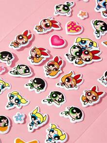THE POWERPUFF GIRLS X SHEIN Stiker Grafiti Lucu, Cocok Untuk Dekorasi Buku Catatan, Casing Ponsel, Koper, Dll. - MultiWarna - View 2