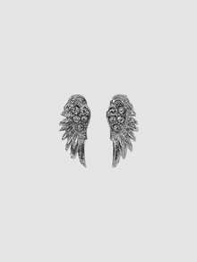MortiRose 3pcs Delicate Fashionable Versatile Personalized Niche Rhinestone Cross Wing Earrings, Not Suitable For Daily Wear But Suitable For Festivals ,Party - Cross Wings - View 7