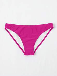 Swim Basics Women's Solid Color Triangle Bikini Bottoms, Suitable For Summer Vacation And Beach - Purple - View 3