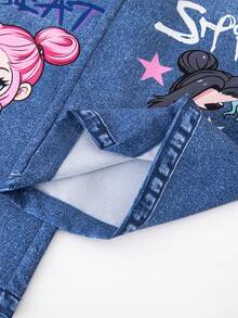 SHEIN ChillGRL 青少年女孩街頭風橘色星星印花側抽繩背心搭配腰帶拼色拼接工裝口袋褲 2件套 春夏休閒套裝 - 紫色 - 查看 8