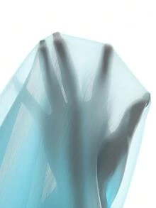LUMIGAL 法式優雅V領百褶荷葉邊無袖寬鬆上衣 - 水鴨藍 - 查看 7