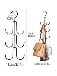 1/2pcs Bag Rack Hooks Multi-Function Belt Tie Strap Hanger Hook, Gender Reveal Party, Perfect For Birthdays, Weddings, Parties, The Perfect Gift For Colleagues, Friends, And Family, Back To School - Black - View 10