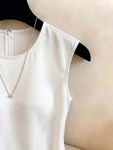 SHEIN Franclia Damen Sommerhemd mit Spitzenbesatz und asymmetrischem Saum - Weiss - Übersicht 5