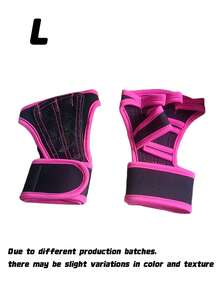 1 Pair Ventilated Weight Lifting Workout Gloves For Men Women, Built-In Wrist Wraps And Non-Slip Palm Silicone Exercise Gym Gloves For Cross Training Powerlifting. - Pink - View 10