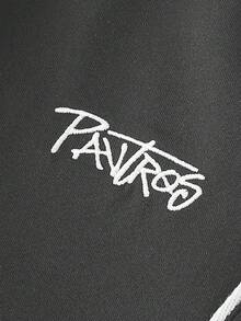 PAVTROS 男士夏季休閒十字繡短褲，度假風 - 深灰色 - 查看 2