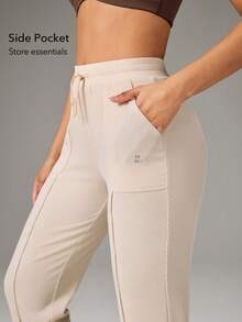 OutZeal Pantalones deportivos para mujer, joggers de punto para gimnasio y entrenamiento, pantalones activos - Caqui - Ver 4