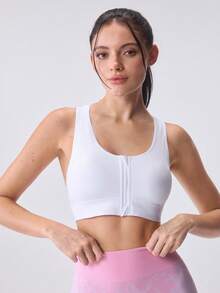 Loungeista EMUPER 3pcs Seamless Front Zipper Women Casual Sports Bras, Hollow Breathable Racerback Fitness Yoga Sports Underwear - Multicolor - View 12