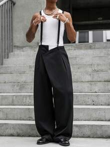 Major Grit Men's Fashion Commuter Solid Color Overalls - Black - View 4