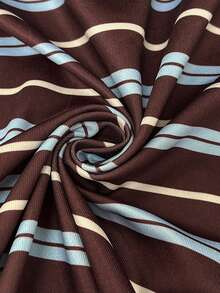 Rustia Plus Size Summer Halter Neck Tie Bow Starfish Decor Ruched A-Line Elegant Vacation Date Party Women's Dress - Multicolor - View 5