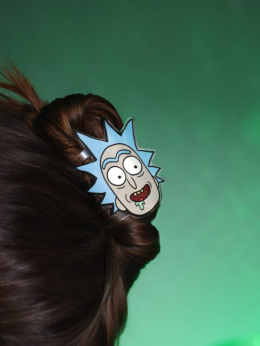 Rick and Morty X SHEIN Stylish And Cute Cartoon Hair Claws, Suitable For Girls And Ladies, Perfect For Home, Bathing, Beauty Treatments, Hair And Styling. - Multicolor - View 1