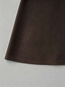GlowEve Elegantes Damenkleid Einfarbig, ärmelloses Kleid mit Schleife, lässiges Damenkleid, Kleid mit Schleife, rosa Kleid mit Schleife - Braun - Übersicht 4