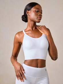 Veilyse Women Sports Casual Thin Padded Non-Wired Lifting Support Shock-Absorbing Bra - White - View 9