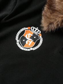 PAVTROS 男士休閒街頭寬鬆時尚短袖毛領印花 Polo 衫，外出休閒必備，送給家人與男友的完美禮物 - 黑色 - 查看 6