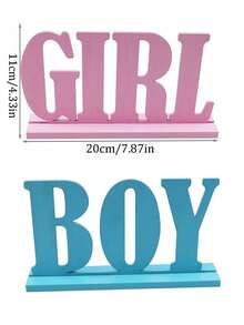 Gender Reveal Party Decoration - Blue And Pink Wooden Tableware, Suitable For Gender Reveal Party Handmade Party Supplies, Can Be Used As Table Decorations. - View 6