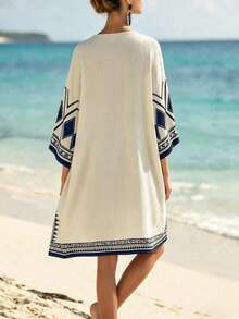 SHEIN Holidaya 度假風戶外旅行日常百搭通勤商務職場優雅休閒女裝洋裝 - 彩色 - 查看 2